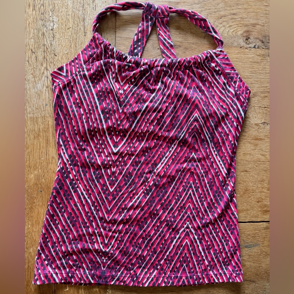 Prana Pink and Black Patterned Tank Top